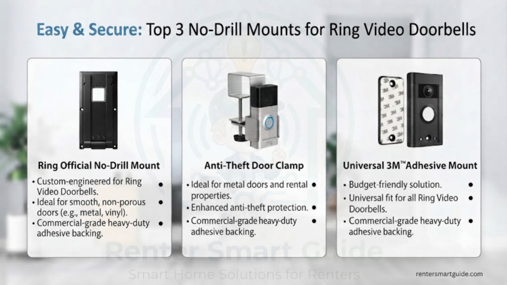 Best 3 No-Drill Ring Video Doorbell Mounts For Renters 2026: Step-by-Step Installation Guide